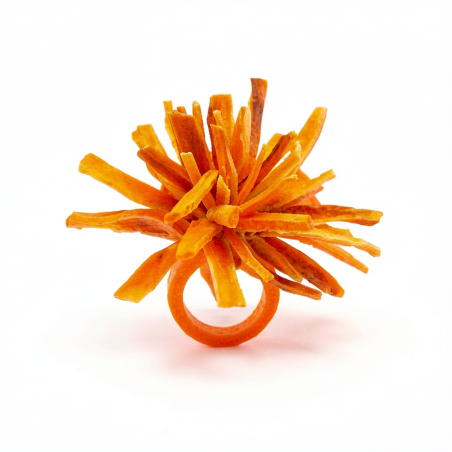 Bague KAÏRA Pompon toute Carotte Orange Stabilisé