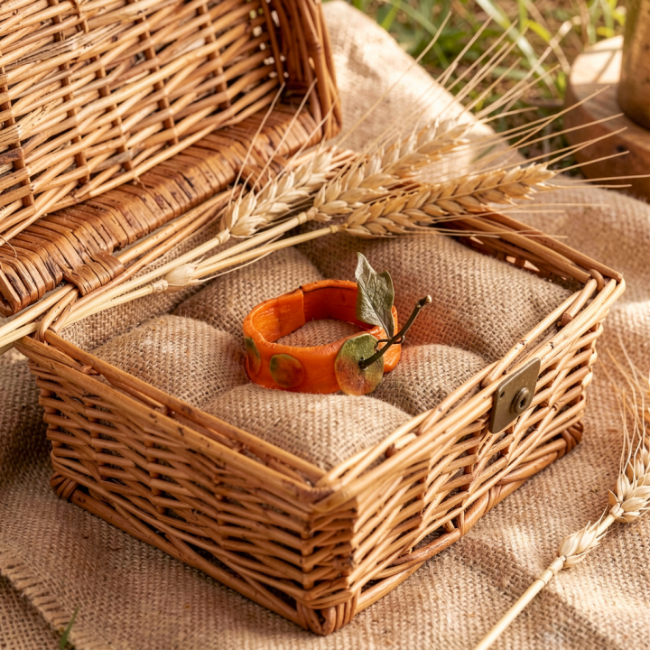 Bracelet HALONA Carotte orange et ses Clémentines à queue Stabilisés