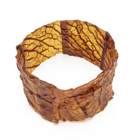 Bracelet KALE Manchette Chou vert Frisé Vieilli Stabilisé
