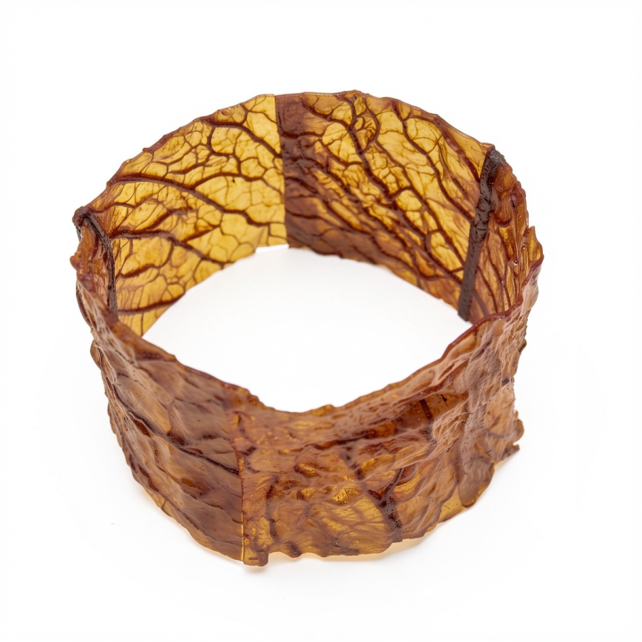 Bracelet KALE Manchette Chou vert Frisé Vieilli Stabilisé