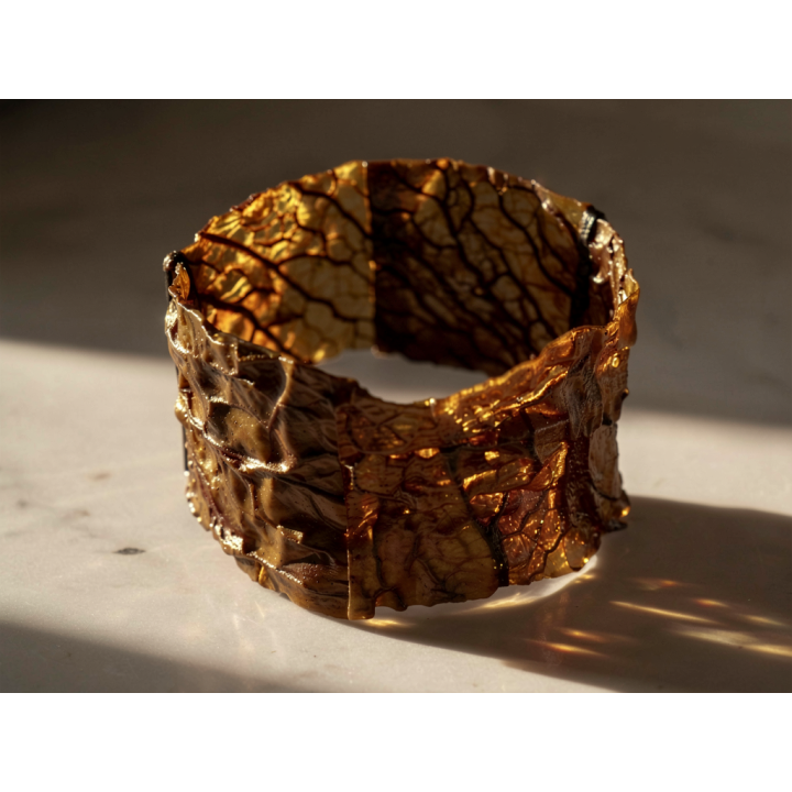 Bracelet KALE Manchette Chou vert Frisé Vieilli Stabilisé