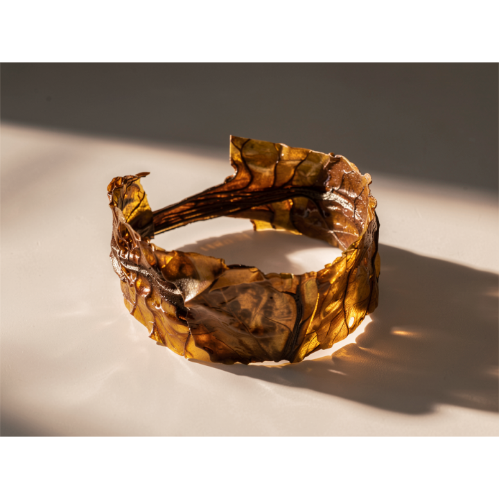 Bracelet MITENA Ruban Feuille de Blette Stabilisé