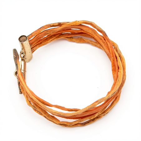 Bracelet SOLANDRA Lanières de Carotte orange Stabilisé Aimanté Unisexe