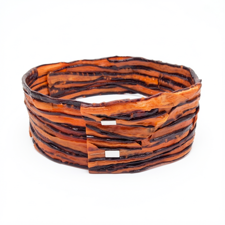 Collier Girafe ANAYA Ras-de-cou aimanté en Carotte bi couleur Orange et Prune Stabilisé