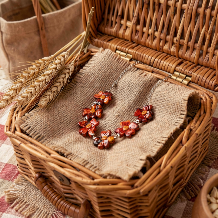 Collier KALINDA Collier en betteraves rouges et carottes orange stabilisés