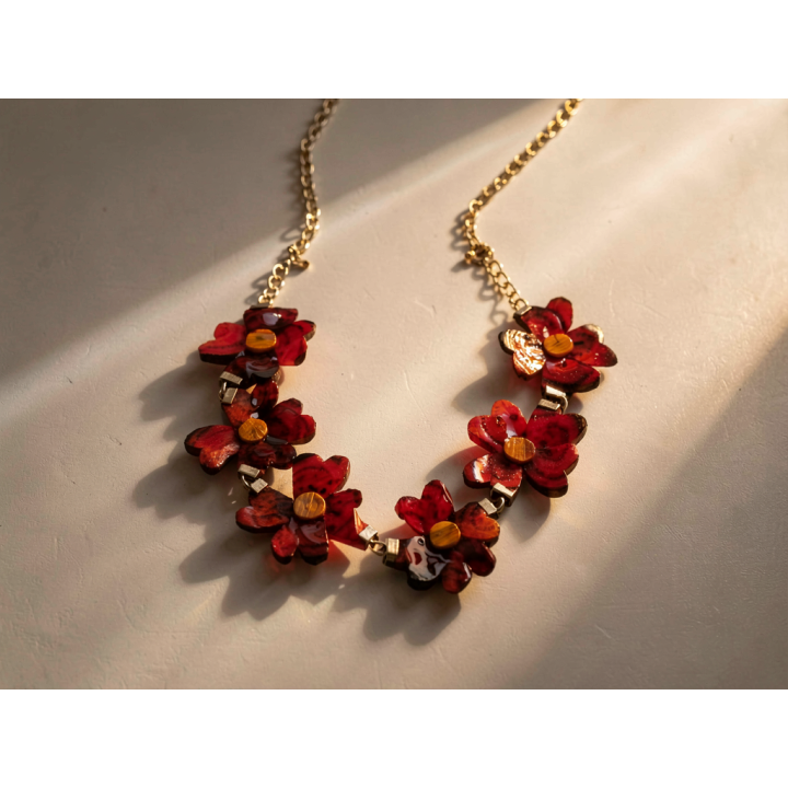 Collier KALINDA Collier en betteraves rouges et carottes orange stabilisés