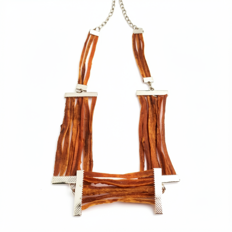 Collier SABLE ETERNEL Lamelles de carottes sable Stabilisés et métal