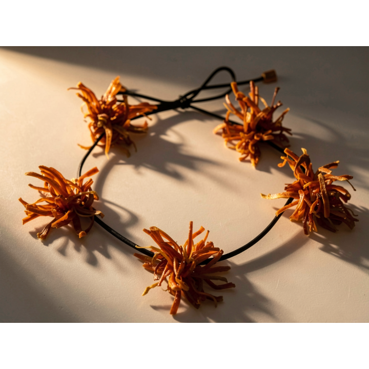 Couronne RAFIKI Pompon de Carotte orange Stabilisé