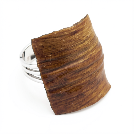 Bague MALIA rectangle Pastille Artichaut Vieilli Stabilisé