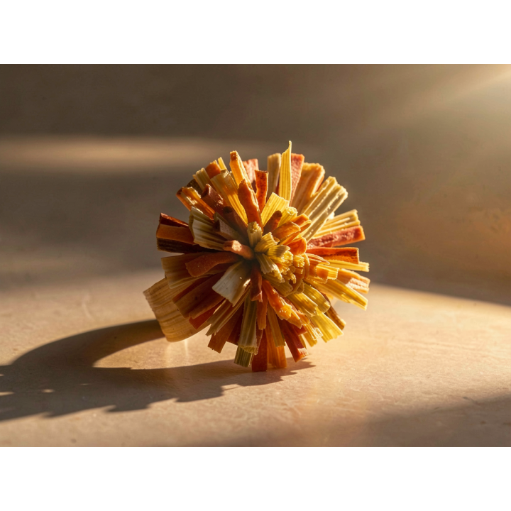 Bague TAWENA pompon carotte et feuille de Maïs Stabilisé