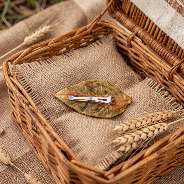 Barrette SECRET DES DRYADES Feuille de Chou frisé Stabilisé