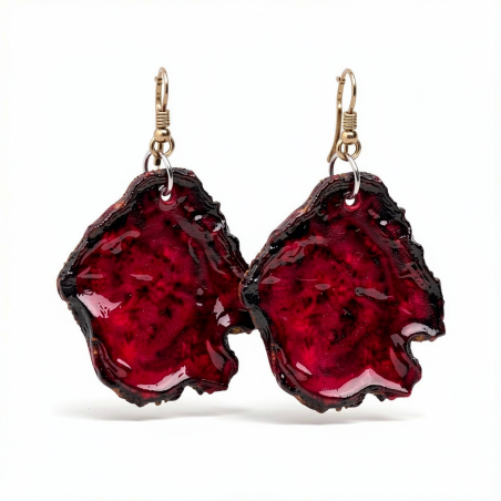Boucle d'oreille ELISE Chips de Betterave rouge Stabilisé