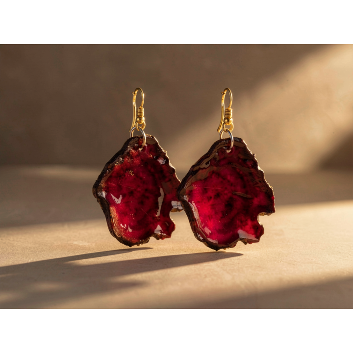 Boucle d'oreille ELISE Chips de Betterave rouge Stabilisé