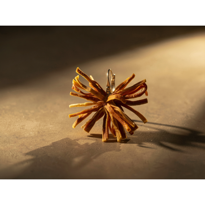 Boucle d'oreille ODAKOTAH Pompon Carotte orange Stabilisé
