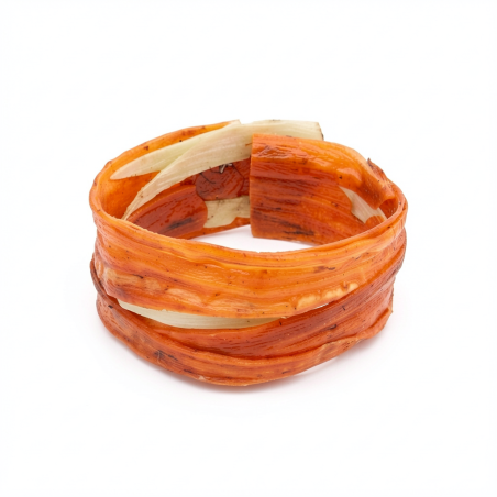 Bracelet ASHAÉ Manchette Aimanté Carotte orange et blanc de poireau Stabilisés