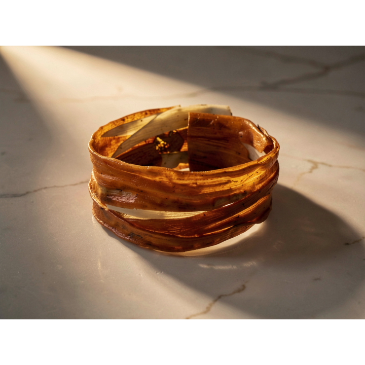 Bracelet ASHAÉ Manchette Aimanté Carotte orange et blanc de poireau Stabilisés