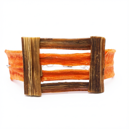 Bracelet CHEYENNE Carotte orange et Son Cadre en pied D'artichaut Stabilisés
