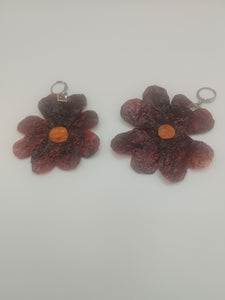 Boucle oreille KALINDA Betterave rouge et carotte orange stabilisés