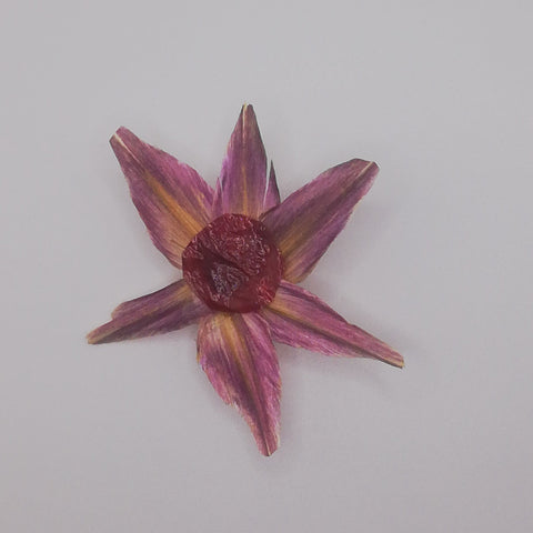 Broche FLEUR feuille Artichaut et son oignon rouge stabilisés